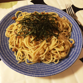 簡単♥ツナマヨ納豆パスタ