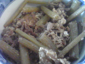 ふきと牛肉の煮物