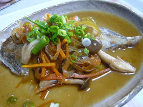 カレイのムニエル野菜たっぷり南蛮風