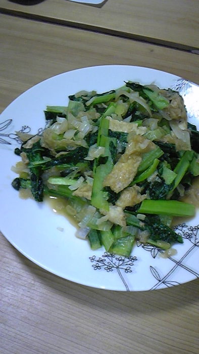 小松菜と油揚げの中華炒めの写真