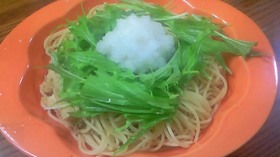 ツナと油揚げと大根おろしの和風パスタ