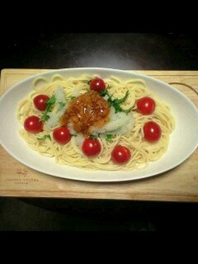 青じそトマトの冷製パスタ