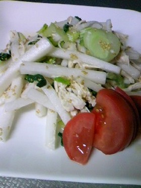 鶏ささみと大根のさっぱりサラダ