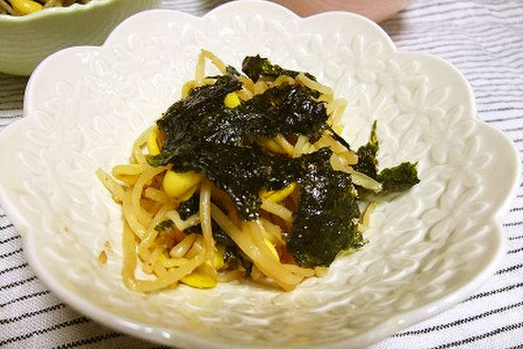 豆もやしの韓国海苔のせナムル レシピ 作り方 By Satohayami クックパッド 簡単おいしいみんなのレシピが361万品