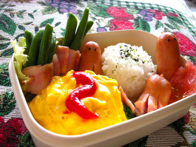 お弁当☆付合せにミニミニオムライス♪