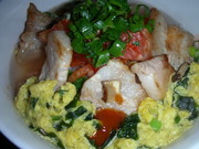 ガッツリ食べたい時のスープ飯 キムチ味の写真