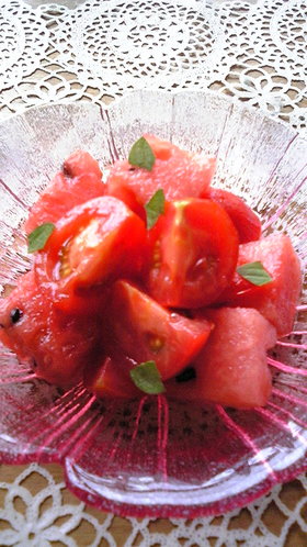 ✿簡単すいかとトマトにはちみつ✿