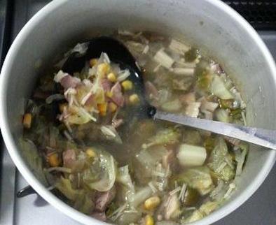 野菜たっぷりスープ☆おくらコーンキャベツの写真