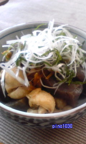 さっぱりおつまみ♪鶏皮こんにゃく