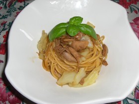 ツナとキャベツの醤油味パスタ