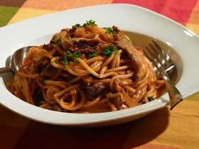 ピリ辛な大人のスパゲッティナポリタン