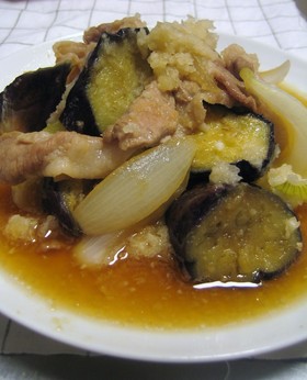 なすと豚肉のみぞれ煮
