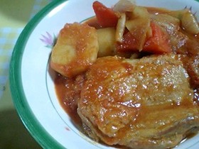 チキンソテーのトマトクリームシチュー