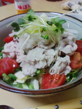 野菜モリモリ!味ぽんで激うま冷しゃぶ丼☆