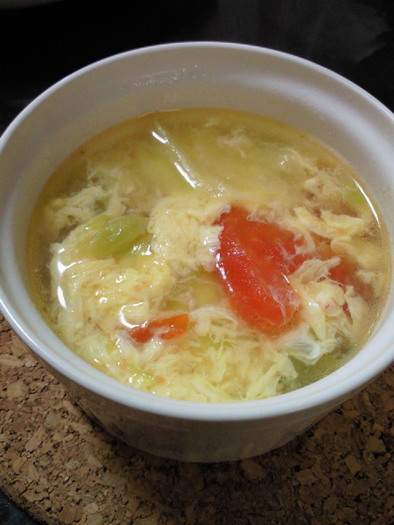 トマト＆レタスのたまごスープの写真