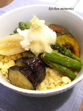 夏野菜の揚げ浸し丼
