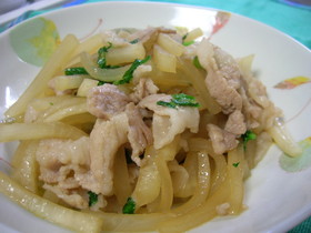 ほんのり甘い 大根と豚肉のいためもの