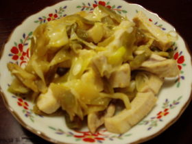 めかじきとザーサイの中華風炒め物