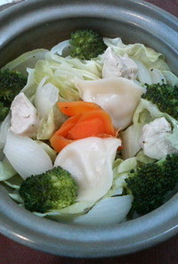 簡単ヘルシー春野菜の蒸し鍋