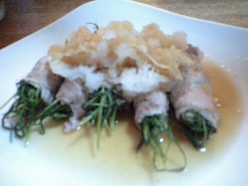 豚肉のおかひじき巻き