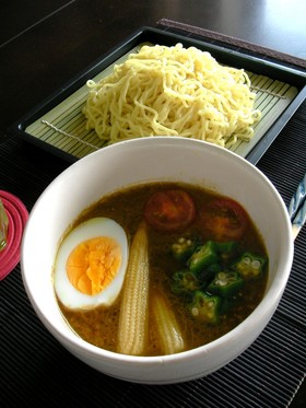 ひき肉&野菜たっぷり♡カレーつけ麺