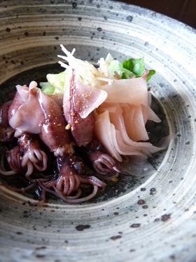 ホタルイカと新生姜の酢の物