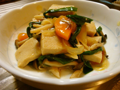 高野豆腐の野菜あんかけ煮の写真
