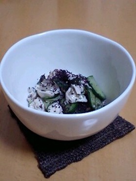 ささみとみょうがのさっぱりゆかり和え