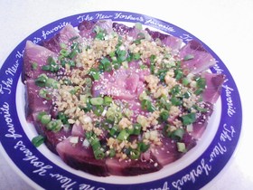 鰹の中華風カルパッチョ