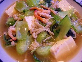 青梗菜と豆腐のカニあんかけ