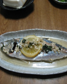 鯵のアクアパッツア風