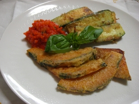夏野菜のピカタ パプリカソース添え