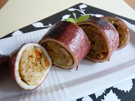 残りカレーでスパイシーいかめし