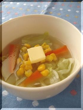 野菜たっぷり♪塩バタースープ