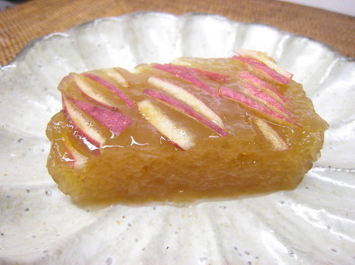 りんご＆日本酒の琥珀羊羹風ゼリーの写真