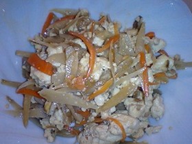 鶏ゴボウの炒り豆腐