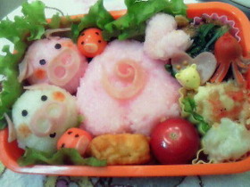キャラ弁♪だれのお尻だブゥ〜?弁当