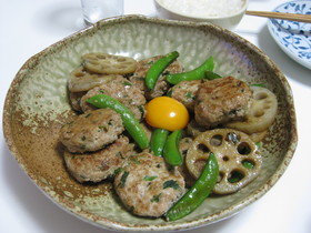 お豆腐deつくね☆ お野菜を添えて