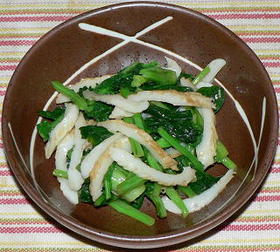 かき菜とちくわの辛子和え