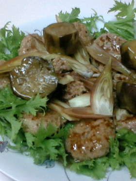 豚挽き肉のつみれ生姜あんかけ♪