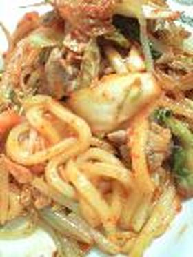 節約☆スタミナ豚キムうどん