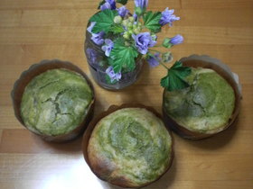 トースター★抹茶きなこカップケーキ