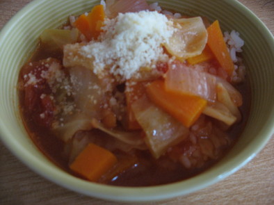 トマトDEスープご飯の写真