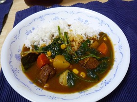ほうれん草たっぷり!カラフルポパイカレー