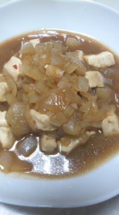 お豆腐のネギだくピリ辛味噌煮☆の画像