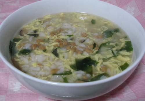 たまごスープで納豆雑炊♪の画像