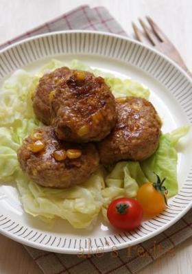 お豆腐とコーンの豚さんハンバーグ