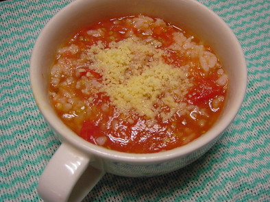 myトマトスープdeイタリアンなスープ飯の写真