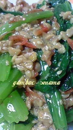 簡単★小松菜と納豆と桜エビの和え物の画像
