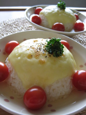ダブルチーズのコンソメスープ飯